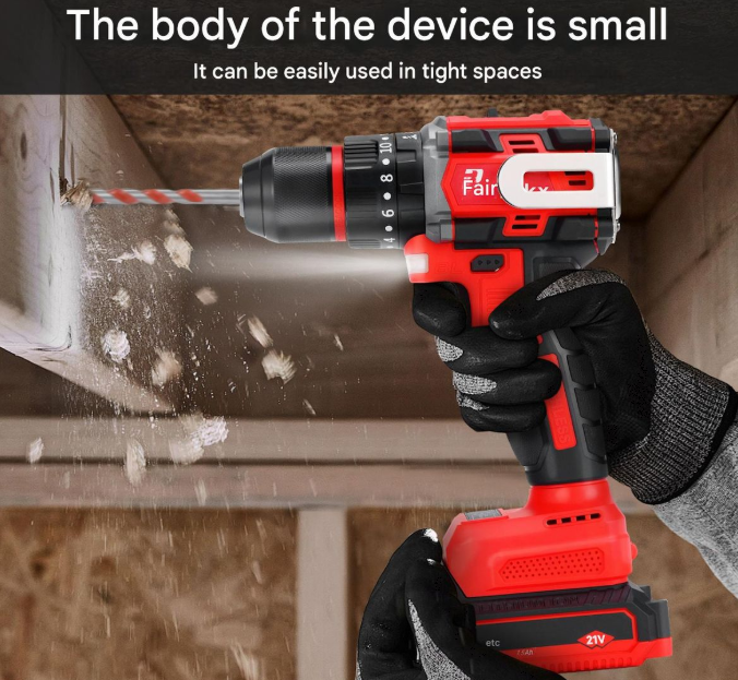 POINTEKX 21V 55NM Brushless Cordless Drill Electric Impact Drill Set