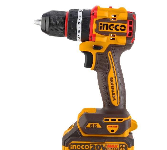 Ingco - Compact Brushless Cordless Impact Drill - 66Nm