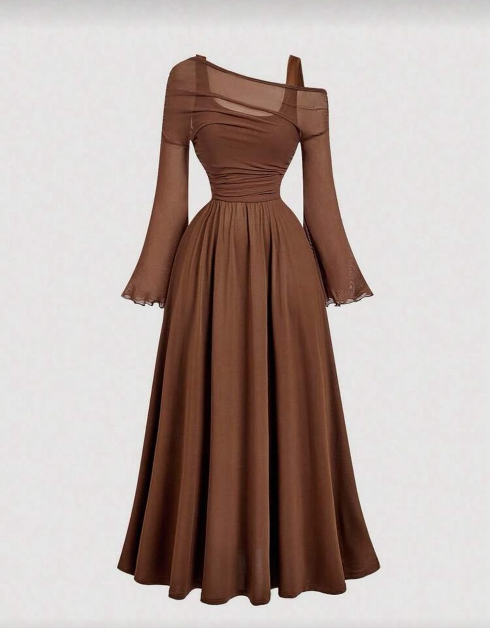 Off-shoulder Mesh Dress