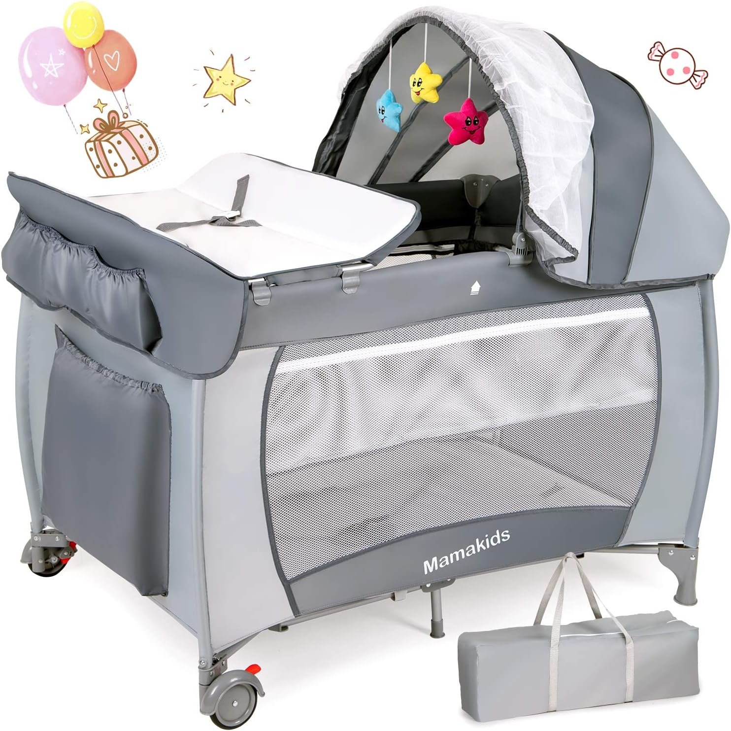 2 in 1 Baby Bassinet With Toys (Baby Coat)