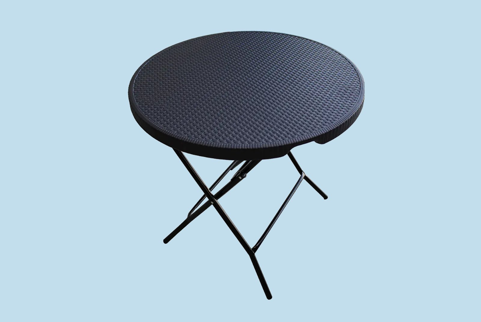 Urban Rattan Round Table Charcoal – 80cm -80r