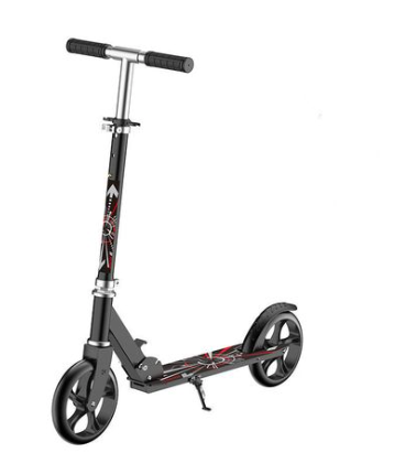 Foldable Aluminum Scooter with Adjustable Handlebar (Black)