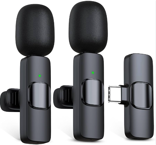Dual Type C Wireless Lavalier Microphone - (For Interview, Live Show & Podcasts)
