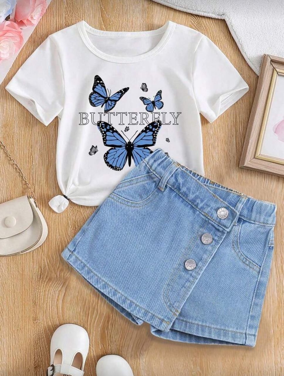 Girl butterfly prints